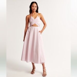 Abercrombie & Fitch Crossover Bodice Midi Dress Size xl light‎ purple pink